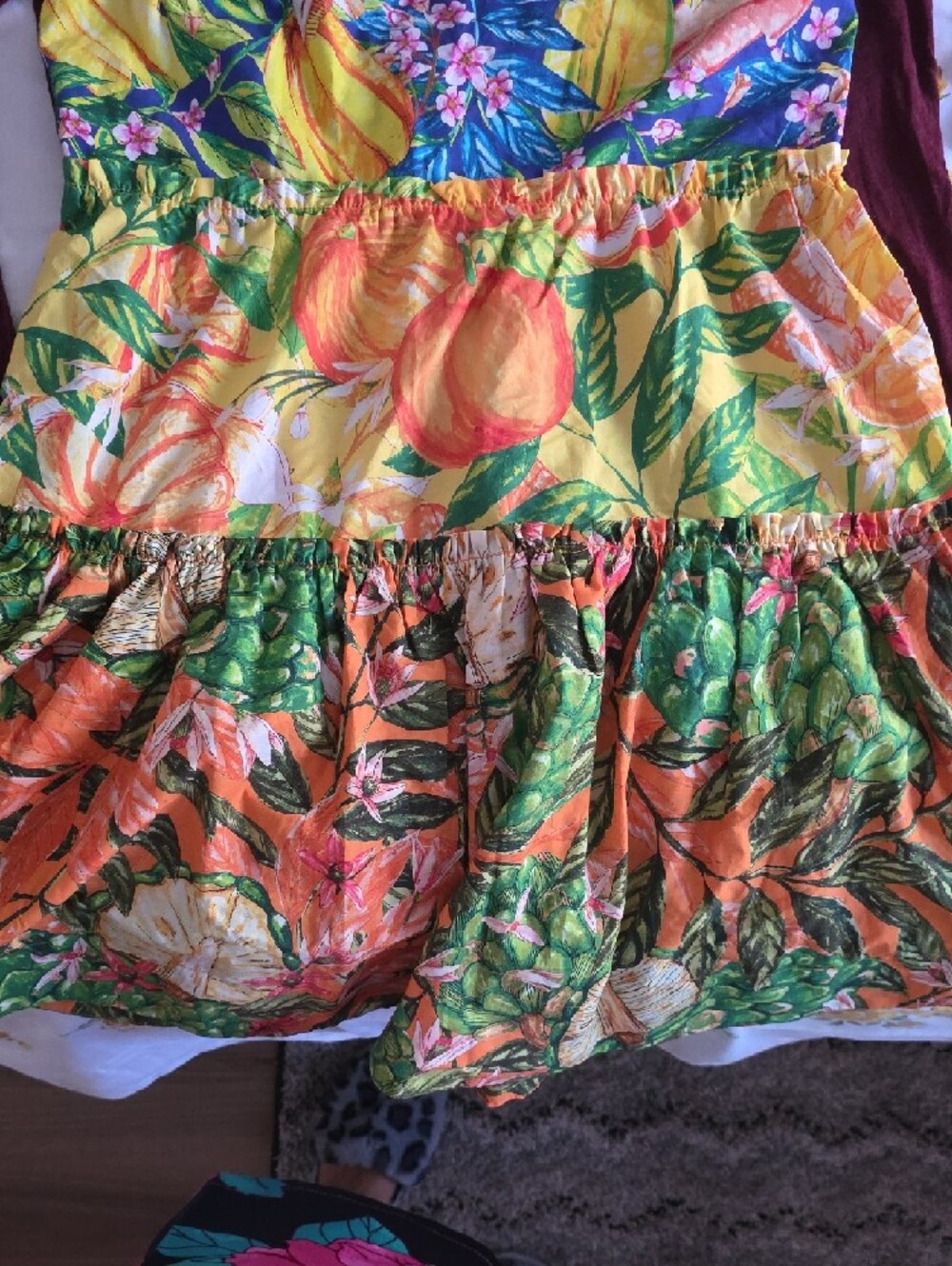 FARM Rio Multicolor Tropical Print Ruffled Strap Dress - Picture 6 of 7